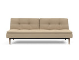 Dublexo Styletto Dark Wood sovesofa i 587 Phobos Mocha, set forfra