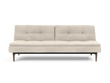 Dublexo Styletto Dark Wood sovesofa i 594 Corduroy Ivory, set forfra
