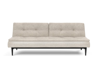 Dublexo Styletto Black Wood sovesofa i 280 Avella Sand, set forfra