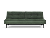 Dublexo Styletto Black Wood sovesofa i 281 Avella Pine Green, set forfra