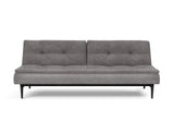 Dublexo Styletto Black Wood sovesofa i 282 Avella Warm Grey, set forfra