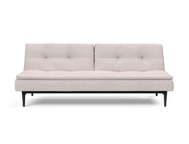 Dublexo Styletto Black Wood sovesofa i 300 Weda Sand, set forfra