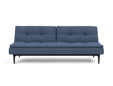 Dublexo Styletto Black Wood sovesofa i 302 Weda Blue, set forfra
