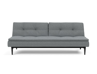 Dublexo Styletto Black Wood sovesofa i 320 Corocco Shadow Grey, set forfra