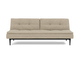 Dublexo Styletto Black Wood sovesofa i 356 Taura Sand, set forfra