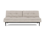 Dublexo Styletto Black Wood sovesofa i 471 Yuveno Sand, set forfra