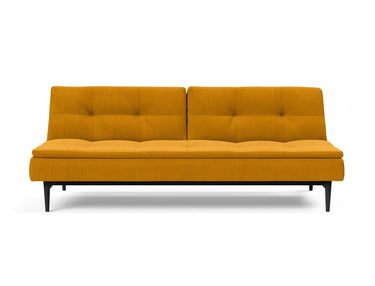 Dublexo Styletto Black Wood sovesofa i 507 Elegance Burned Curry, set forfra
