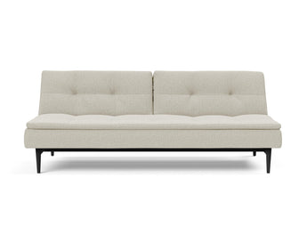 Dublexo Styletto Black Wood sovesofa i 527 Mixed Dance Natural, set forfra