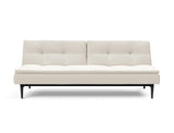 Dublexo Styletto Black Wood sovesofa i 531 Bouclé Off White, set forfra