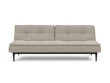 Dublexo Styletto Black Wood sovesofa i 579 Kenya Gravel, set forfra