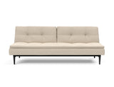 Dublexo Styletto Black Wood sovesofa i 586 Phobos Latte, set forfra