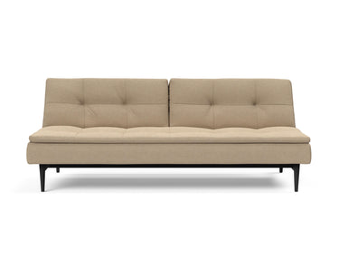 Dublexo Styletto Black Wood sovesofa i 587 Phobos Mocha, set forfra