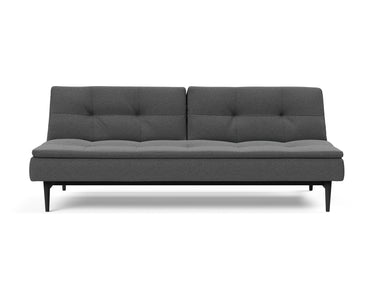 Dublexo Styletto Black Wood sovesofa i 852 Mahoga Seal Grey, set forfra