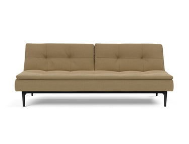 Dublexo Styletto Black Wood sovesofa i 860 Yogia Olive Brown, set forfra