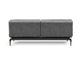 Dublexo Styletto Dark Wood sovesofa i 563 Twist Charcoal, set bagfra