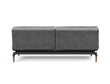 Dublexo Styletto Dark Wood sovesofa i 563 Twist Charcoal, set bagfra