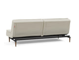 Dublexo Styletto Dark Wood sovesofa i 527 Mixed Dance Natural, set skråt bagfra
