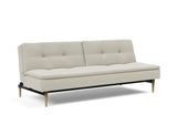 Dublexo Styletto Light Wood sovesofa i 527 Mixed Dance Natural, set skråt forfra