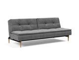 Dublexo Styletto Light Wood sovesofa i 563 Twist Charcoal, set skråt forfra