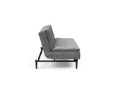 Dublexo Styletto Black Wood sovesofa i 563 Twist Charcoal, set fra siden