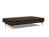 Dublexo Styletto Light Wood sovesofa i 358 Taura Chocco, slået ud til seng