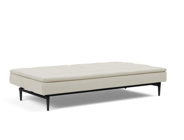 Dublexo Styletto Black Wood sovesofa i 527 Mixed Dance Natural, slået ud til seng