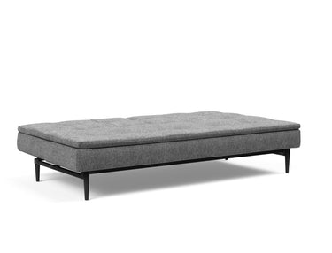 Dublexo Styletto Black Wood sovesofa i 563 Twist Charcoal, slået ud til seng