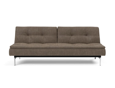 Dublexo Chrome sovesofa i 411 Esina Cedar Brown, set forfra