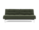 Dublexo Chrome sovesofa i 413 Esina Olive Green, set forfra