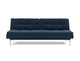 Dublexo Chrome sovesofa i 414 Esina Indigo Blue, set forfra