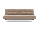 Dublexo Chrome sovesofa i 417 Esina Mocha, set forfra