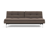 Dublexo Chrome sovesofa i 530 Bouclé Taupe, set forfra