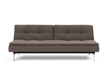 Dublexo Chrome sovesofa i 530 Bouclé Taupe, set forfra