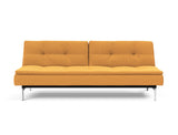 Dublexo Chrome sovesofa i 536 Bouclé Ochre, set forfra