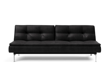 Dublexo Chrome sovesofa i 550 Faunal Black, set forfra