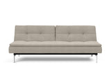 Dublexo Chrome sovesofa i 579 Kenya Gravel, set forfra