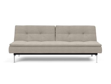 Dublexo Chrome sovesofa i 579 Kenya Gravel, set forfra