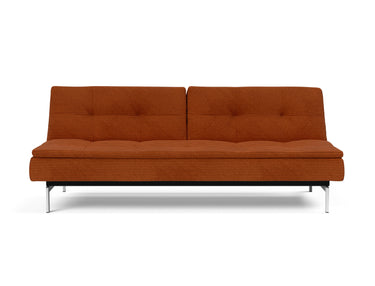 Dublexo Chrome sovesofa i 595 Corduroy Burnt Orange, set forfra