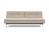 Dublexo Chrome sovesofa i 612 Blida Sand Grey, set forfra