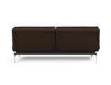 Dublexo Chrome sovesofa i 358 Taura Chocco, set bagfra