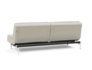 Dublexo Chrome sovesofa i 527 Mixed Dance Natural, set skråt bagfra