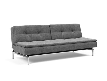 Dublexo Chrome sovesofa i 563 Twist Charcoal, set skråt forfra