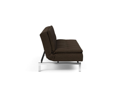 Dublexo Chrome sovesofa i 358 Taura Chocco, set fra siden