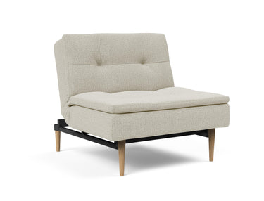 Dublexo Styletto Light Wood stol i 527 Mixed Dance Natural, set skråt forfra