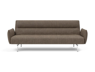 Jillis sovesofa med armlæn i 411 Esina Cedar Brown, set forfra