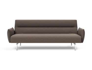 Jillis sovesofa med armlæn i 530 Bouclé Taupe, set forfra