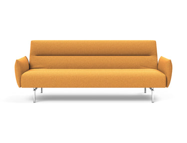 Jillis sovesofa med armlæn i 536 Bouclé Ochre, set forfra