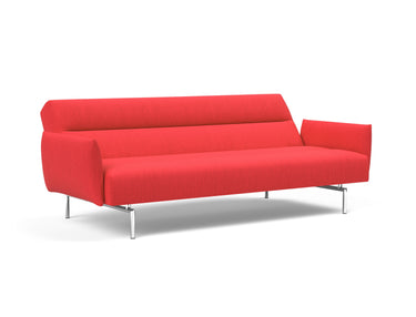 Jillis sovesofa med armlæn i 511 Elegance Red, med ryglænet lænet halvt tilbage