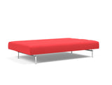 Jillis sovesofa i 511 Elegance Red, slået ud til seng