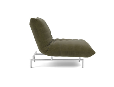 Mikunjo stol i 316 Cordufine Pine Green, set fra siden